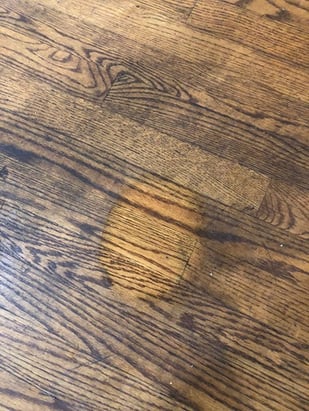 Before-After on dirty wood floor