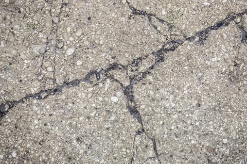 Cracked concrete floor outside